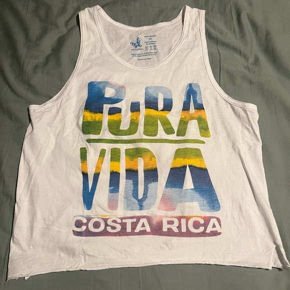 Pura Vida Tops - Pura Vida White Crop Tank Top Relaxed Fit
